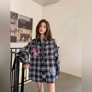 Oversize check shirt